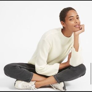 Everlane Ivory Ribbed Mockneck Sweater
